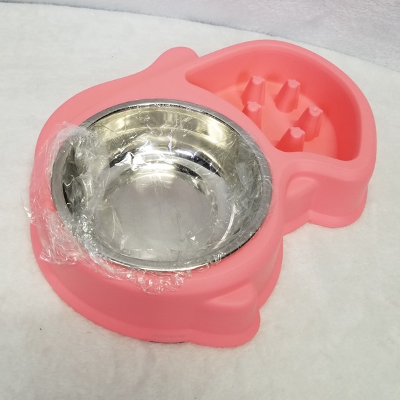 Slow Feed Dog Pet Bowl Squirrel Interactive Pink - Picture 4 of 5
